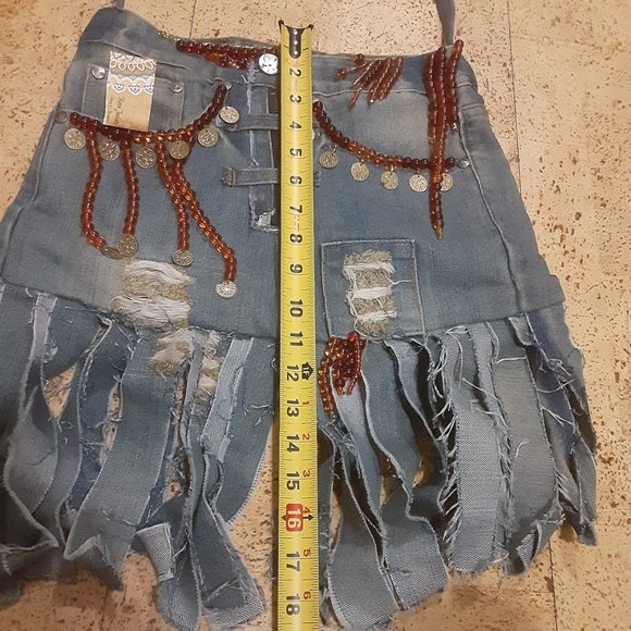 NWT- Boho/ Hippie/Gypsy Jean Crossbody Bag/Purse- Fringe- Upcycled- Women's. - Picture 8 of 9